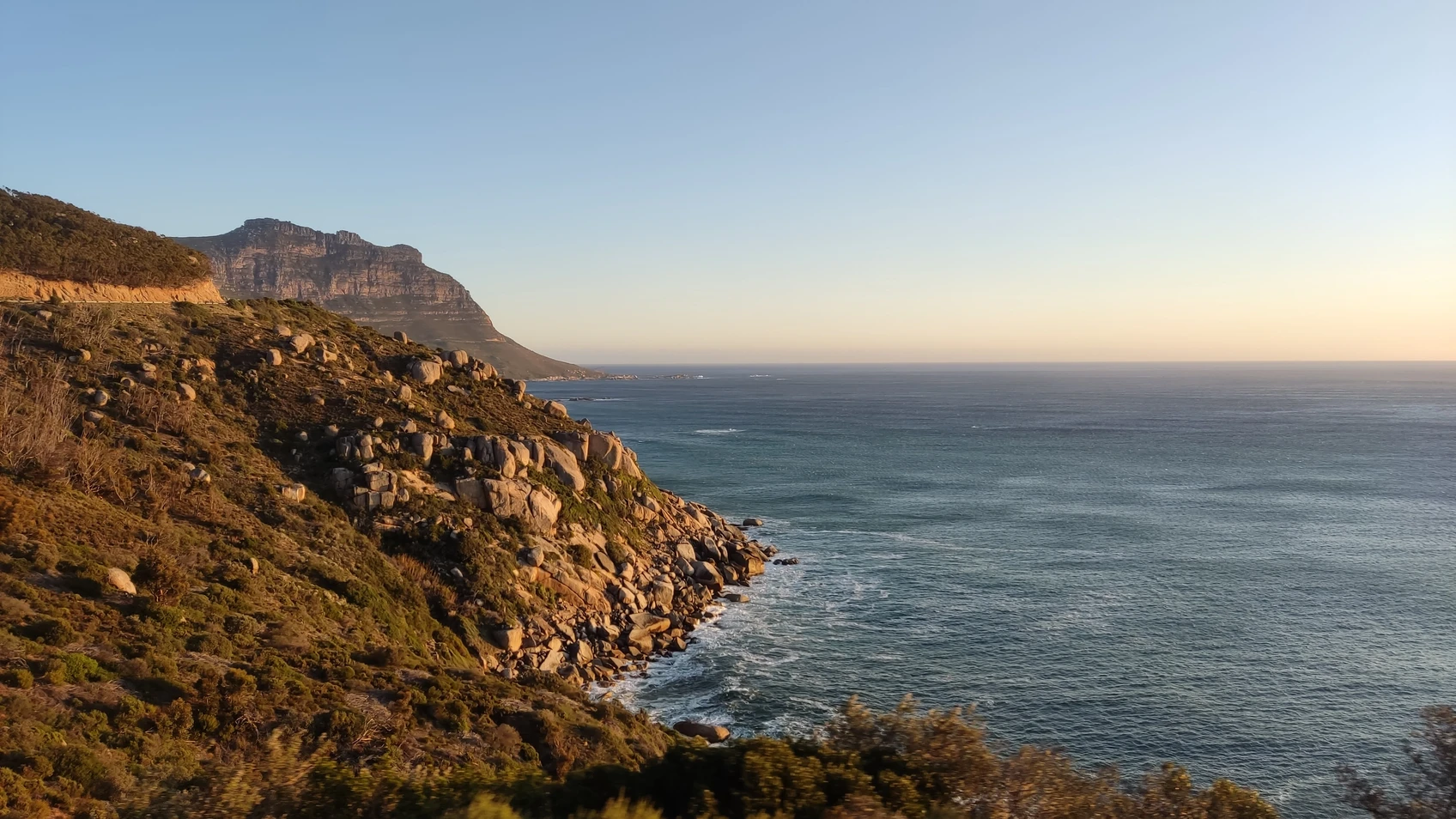 As belas paidagens da costa da Cidade do Cabo, na África do Sul
